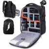 imageRAINSMORE Camera Backpack Camera Bag for DSLRSLR Mirrorless 14 Inch Laptop Camera Backpack for Photographers Antitheft Photography Bag with Rain Cover Tripod Holder GreyBlack