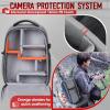 imageRAINSMORE Camera Backpack Camera Bag for DSLRSLR Mirrorless 14 Inch Laptop Camera Backpack for Photographers Antitheft Photography Bag with Rain Cover Tripod Holder GreyGrey