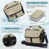 imageRAINSMORE Camera Bag DSLRSLRMirrorless Camera Case with Tripod Holder Waterproof Camera Sling Bag Crossbody Camera Bags for Photographers with Rain Cover for CanonNikonSonyFuji BlackKhaki