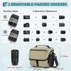 imageRAINSMORE Camera Bag DSLRSLRMirrorless Camera Case with Tripod Holder Waterproof Camera Sling Bag Crossbody Camera Bags for Photographers with Rain Cover for CanonNikonSonyFuji BlackKhaki