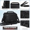 imageRAINSMORE Camera Bag DSLRSLRMirrorless Small Camera Sling Bag Waterproof Camera Case with Tripod Holder ampamp Rain Cover Compact Crossbody Camera Bags for Photographers Everyday Shoulder Bags KhakiBlack
