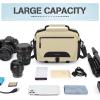 imageRAINSMORE Camera Bag DSLRSLRMirrorless Small Camera Sling Bag Waterproof Camera Case with Tripod Holder ampamp Rain Cover Compact Crossbody Camera Bags for Photographers Everyday Shoulder Bags KhakiKhaki