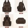 imageRAINSMORE Convertible Backpack Purse for Women Designer PU Leather Backpack Purse Waterproof Womens Fashion Backpack Handbags 133 Inch Anti Theft Crossbody Shoulder Bag for Work Travel College BlackCoffee