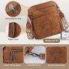 imageRAINSMORE Crossbody Bags for Women Leather Crossbody Purse Designer Womens Shoulder Handbags Trendy Cross Body PurseBrown