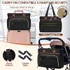 imageRAINSMORE Diaper Bag Tote Large Diaper Baby Bag Waterproof Multifunctional Diaper Bag with Pacifier Case ampamp Changing PadBlack
