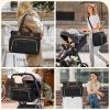 imageRAINSMORE Diaper Bag Tote Large Diaper Baby Bag Waterproof Multifunctional Diaper Bag with Pacifier Case ampamp Changing PadBlack