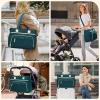 imageRAINSMORE Diaper Bag Tote Large Diaper Baby Bag Waterproof Multifunctional Diaper Bag with Pacifier Case ampamp Changing PadDark Green