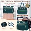 imageRAINSMORE Diaper Bag Tote Large Diaper Baby Bag Waterproof Multifunctional Diaper Bag with Pacifier Case ampamp Changing PadDark Green