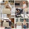imageRAINSMORE Diaper Bag Tote Large Diaper Baby Bag Waterproof Multifunctional Diaper Bag with Pacifier Case ampamp Changing PadKhaki