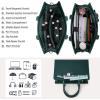 imageRAINSMORE Laptop Bag for Women 156 Inch Laptop Tote Bag Leather Work Bag Waterproof Womens Briefcase Business Office Computer Tote Bag Large Capacity Handbag Shoulder Bag BlackGreen