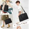imageRAINSMORE Laptop Bag for Women 156 Inch Laptop Tote Bag Leather Work Bag Waterproof Womens Briefcase Business Office Computer Tote Bag Large Capacity Handbag Shoulder Bag BlackBlack