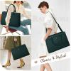 imageRAINSMORE Laptop Bag for Women 156 Inch Laptop Tote Bag Leather Work Bag Waterproof Womens Briefcase Business Office Computer Tote Bag Large Capacity Handbag Shoulder Bag BlackGreen
