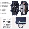 imageRAINSMORE Laptop Bag for Women 156 Inch Laptop Tote Bag Leather Work Bag Waterproof Womens Briefcase Business Office Computer Tote Bag Large Capacity Handbag Shoulder Bag BlackBlue
