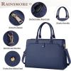 imageRAINSMORE Laptop Bag for Women 156 Inch Laptop Tote Bag Leather Work Bag Waterproof Womens Briefcase Business Office Computer Tote Bag Large Capacity Handbag Shoulder Bag BlackBlue