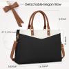 imageRAINSMORE Laptop Bag for Women 156 Inch PU Tote Bag Business Office Work Bag Waterproof Briefcase Computer Tote Lightweight Handbag Shoulder BlackBlackbeigedark Brown
