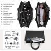 imageRAINSMORE Laptop Bag for Women 156 Inch PU Tote Bag Business Office Work Bag Waterproof Briefcase Computer Tote Lightweight Handbag Shoulder BlackBlack