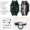 imageRAINSMORE Laptop Bag for Women 156 Inch PU Tote Bag Business Office Work Bag Waterproof Briefcase Computer Tote Lightweight Handbag Shoulder BlackDark Green and Beige