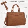imageRAINSMORE Laptop Bag for Women 156 Inch PU Tote Bag Business Office Work Bag Waterproof Briefcase Computer Tote Lightweight Handbag Shoulder BlackDeep Brown