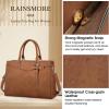 imageRAINSMORE Laptop Bag for Women 156 Inch PU Tote Bag Business Office Work Bag Waterproof Briefcase Computer Tote Lightweight Handbag Shoulder BlackDeep Brown