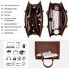 imageRAINSMORE Laptop Bag for Women 156 Inch PU Tote Bag Business Office Work Bag Waterproof Briefcase Computer Tote Lightweight Handbag Shoulder BlackVintage Brown