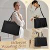 imageRAINSMORE Laptop Bag for Women 156 Inch PU Vegan Leather Work Tote Bag Waterproof Womens Briefcase Designer Computer Bags for Office Teacher College Travel Large Tote Purse Professional Black ampamp BrownBlack