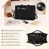 imageRAINSMORE Laptop Bag for Women 156 Inch PU Vegan Leather Work Tote Bag Waterproof Womens Briefcase Designer Computer Bags for Office Teacher College Travel Large Tote Purse Professional Black ampamp BrownBlack