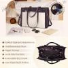imageRAINSMORE Laptop Bag for Women 156 Inch PU Vegan Leather Work Tote Bag Waterproof Womens Briefcase Designer Computer Bags for Office Teacher College Travel Large Tote Purse Professional Black ampamp BrownDark Purple  Beige