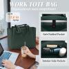 imageRAINSMORE Laptop Bag for Women 156 Inch Work Tote Bags Waterproof Computer Bags Leather Professional Laptop Purse Womens Laptop Briefcase Large Handbag for Office Teacher Travel BlackGreen