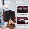 imageRAINSMORE Laptop Bag for Women 156 Inch Work Tote Bags Waterproof Computer Bags Leather Professional Laptop Purse Womens Laptop Briefcase Large Handbag for Office Teacher Travel BlackBlackPurple