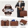 imageRAINSMORE Laptop Bag for Women 156 Inch Work Tote Bags Waterproof Computer Bags Leather Professional Laptop Purse Womens Laptop Briefcase Large Handbag for Office Teacher Travel BlackRetro Brown