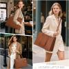 imageRAINSMORE Laptop Bag for Women 156 Inch Work Tote Bags Waterproof Leather Laptop Computer Tote Professional BriefcaseBrown