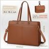 imageRAINSMORE Laptop Bag for Women 156 Inch Work Tote Bags Waterproof Leather Laptop Computer Tote Professional BriefcaseBrown