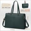 imageRAINSMORE Laptop Bag for Women 156 Inch Work Tote Bags Waterproof Leather Laptop Computer Tote Professional BriefcaseDark Green