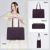 imageRAINSMORE Laptop Bag for Women 156 Inch Work Tote Bags Waterproof Leather Laptop Computer Tote Professional BriefcaseDark Purple