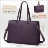 imageRAINSMORE Laptop Bag for Women 156 Inch Work Tote Bags Waterproof Leather Laptop Computer Tote Professional BriefcaseDark Purple
