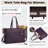 imageRAINSMORE Laptop Bag for Women 156 Inch Work Tote Bags Waterproof Leather Laptop Computer Tote Professional BriefcaseDark Purple