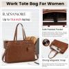 imageRAINSMORE Laptop Bag for Women 156 Inch Work Tote Bags Waterproof Leather Laptop Computer Tote Professional BriefcaseVintage Brown