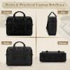 imageRAINSMORE Messenger Bag for Men 16 Inch Laptop Bag Vintage Leather Waterproof Laptop Briefcases Large Computer Satchel BagBlack