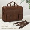 imageRAINSMORE Messenger Bag for Men 16 Inch Laptop Bag Vintage Leather Waterproof Laptop Briefcases Large Computer Satchel BagBrown