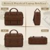 imageRAINSMORE Messenger Bag for Men 16 Inch Laptop Bag Vintage Leather Waterproof Laptop Briefcases Large Computer Satchel BagBrown