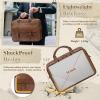 imageRAINSMORE Messenger Bag for Men 16 Inch Laptop Bag Vintage Leather Waterproof Laptop Briefcases Large Computer Satchel BagBrown