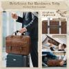 imageRAINSMORE Messenger Bag for Men 16 Inch Laptop Bag Vintage Leather Waterproof Laptop Briefcases Large Computer Satchel BagBrown