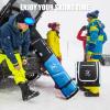 imageRAINSMORE Ski Bag and Boot Bag Combo 360Fully Padded Ski Bags for Air Travel Snowboard Bag Snow Ski Boot Bag Fit Skis Up to 200cm and Boots Up To Size US13 WaterResistant Ski Boot Travel BagBlack  Blue