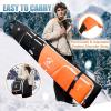 imageRAINSMORE Ski Bag and Boot Bag Combo 360Fully Padded Ski Bags for Air Travel Snowboard Bag Snow Ski Boot Bag Fit Skis Up to 200cm and Boots Up To Size US13 WaterResistant Ski Boot Travel BagBlack  Orange