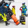 imageRAINSMORE Ski Bag and Boot Bag Combo 360Fully Padded Ski Bags for Air Travel Snowboard Bag Snow Ski Boot Bag Fit Skis Up to 200cm and Boots Up To Size US13 WaterResistant Ski Boot Travel BagBlack  Orange