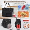 imageRAINSMORE Teacher Tote Bag with Insulated Lunch Compartment 156 inch Laptop Bag for Women Lightweight Work Bags Nurse BagsBlack