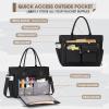imageRAINSMORE Teacher Tote Bag with Insulated Lunch Compartment 156 inch Laptop Bag for Women Lightweight Work Bags Nurse BagsBlack