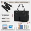 imageRAINSMORE Teacher Tote Bag with Insulated Lunch Compartment 156 inch Laptop Bag for Women Lightweight Work Bags Nurse BagsBlack