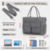 imageRAINSMORE Teacher Tote Bag with Insulated Lunch Compartment 156 inch Laptop Bag for Women Lightweight Work Bags Nurse BagsGrey