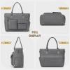 imageRAINSMORE Teacher Tote Bag with Insulated Lunch Compartment 156 inch Laptop Bag for Women Lightweight Work Bags Nurse BagsGrey